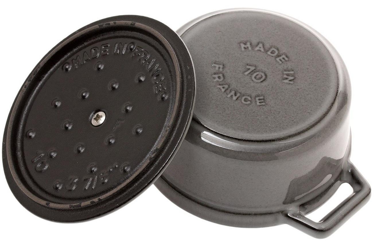 Staub mini braadpan - cocotte 10cm, 0,25L, grijs