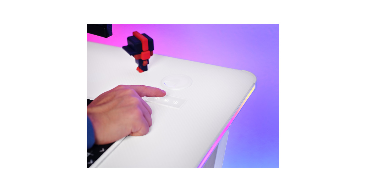 TrustGXT 709W Luminus RGB-gamingbureau gaming desk  (Wit)