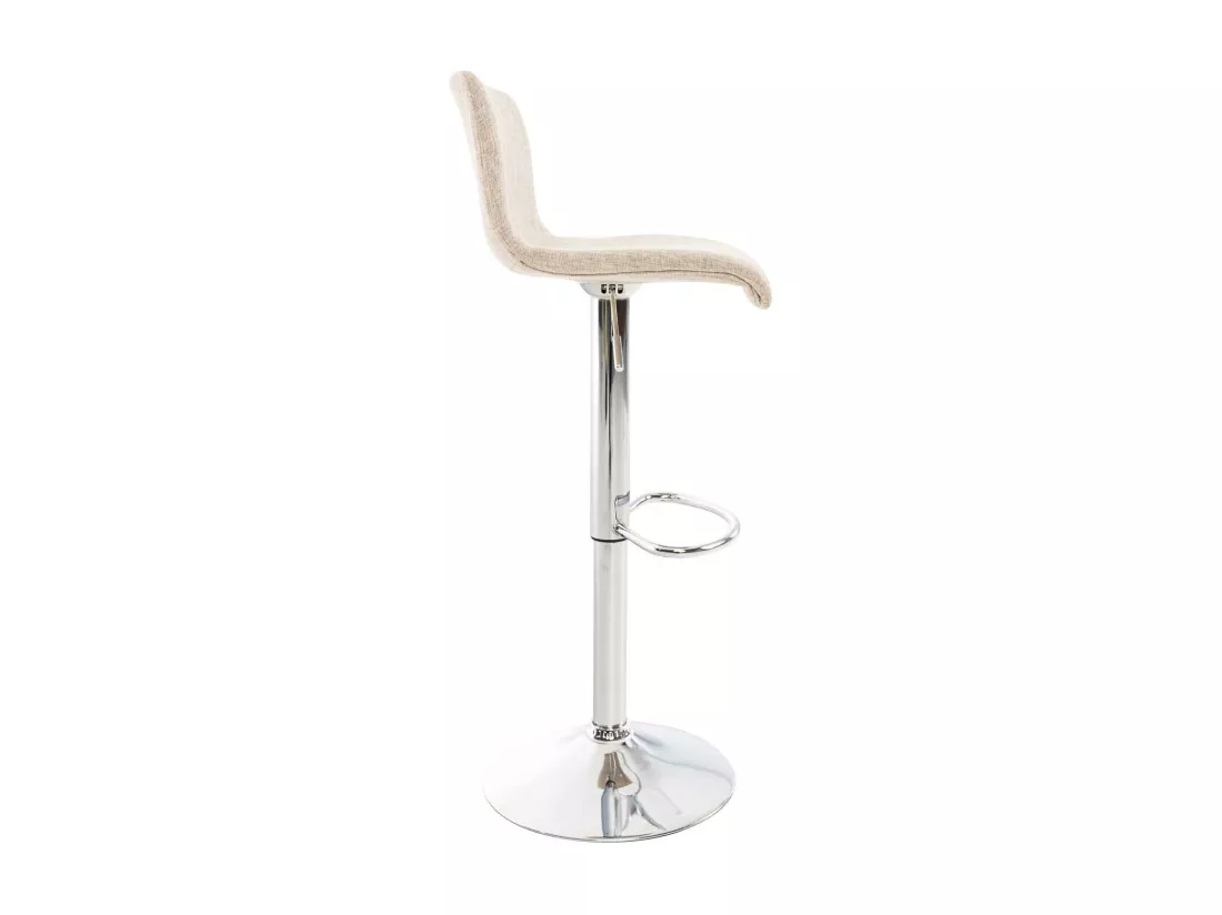 Tabouret de bar - Tissu & Métal chromé - Crème - Hover