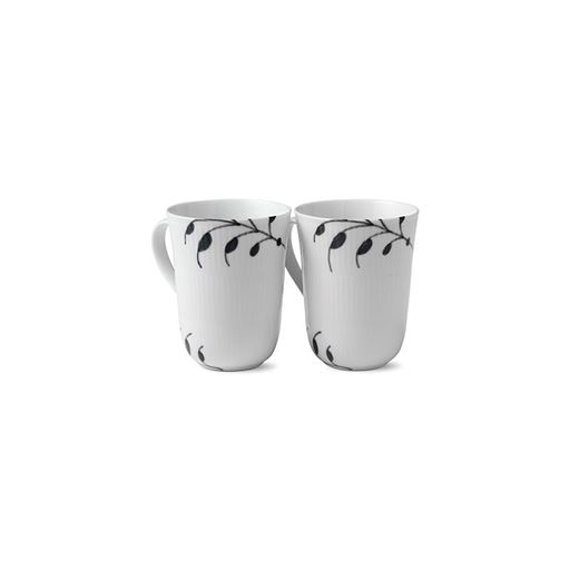 Royal Copenhagen Sort Mega Riflet 2-pak Krus, 33 cl