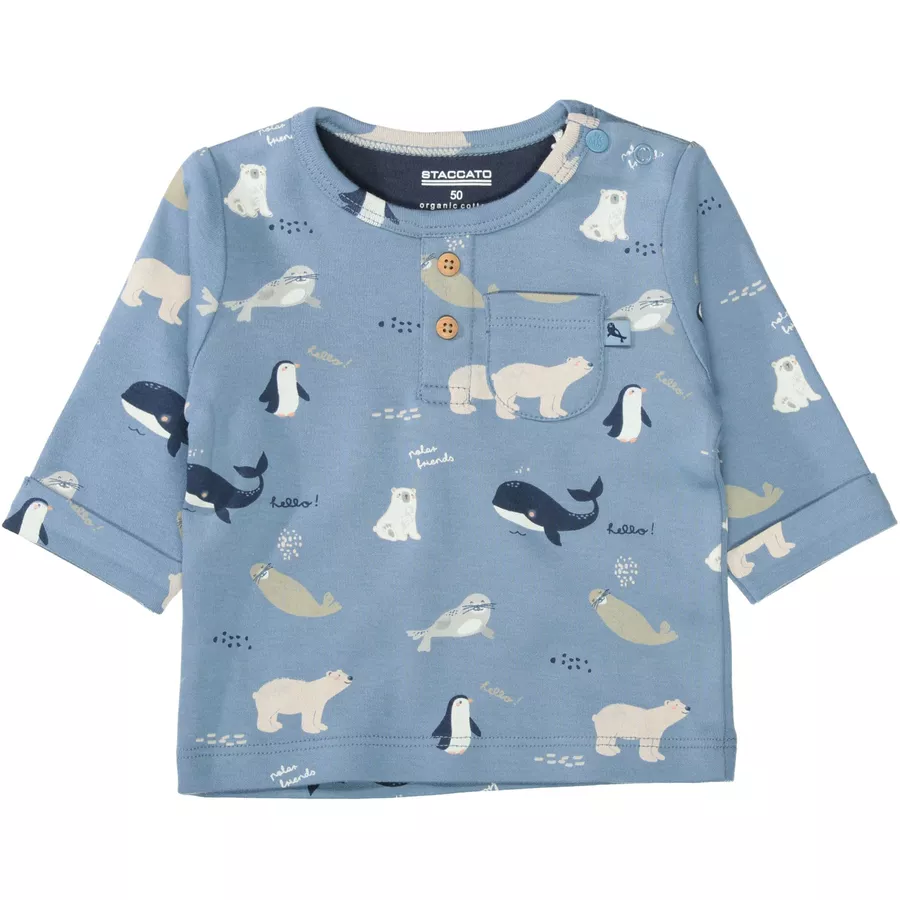 STACCATO Shirt sea blue gemustert