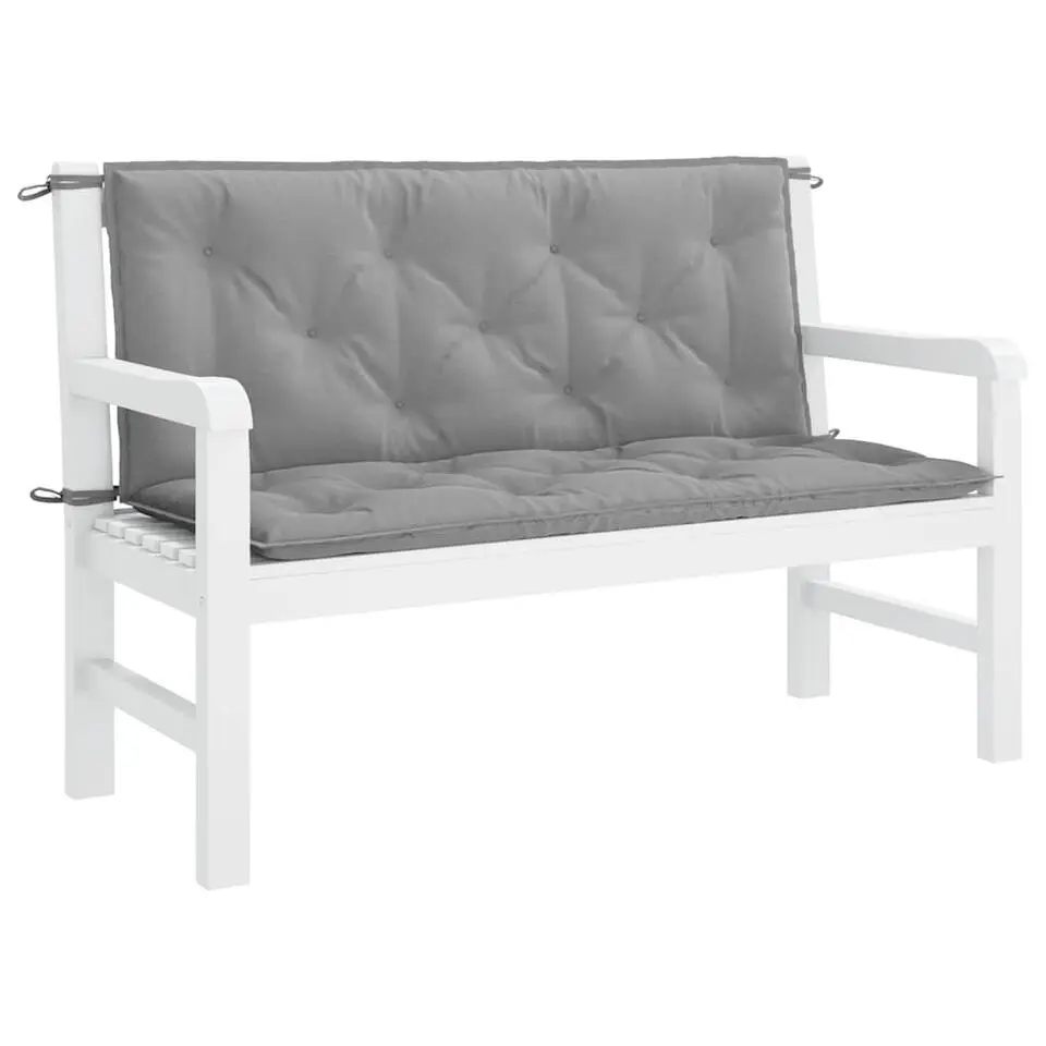 vidaXL - Tuinbankkussen - Grijs - Stof - 120 cm - 2 stuks