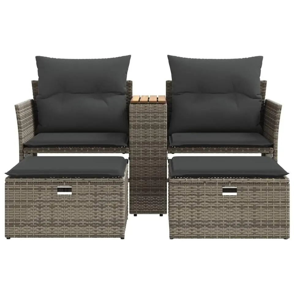 vidaXL - Tuinbank - Grijs - Poly rattan