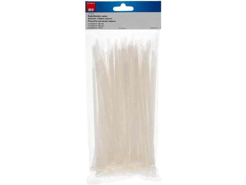 Max Hauri Kabelbinder 100 Stück Weiss 200 mm x 4.5 mm Kabelbinder, 100 Stück