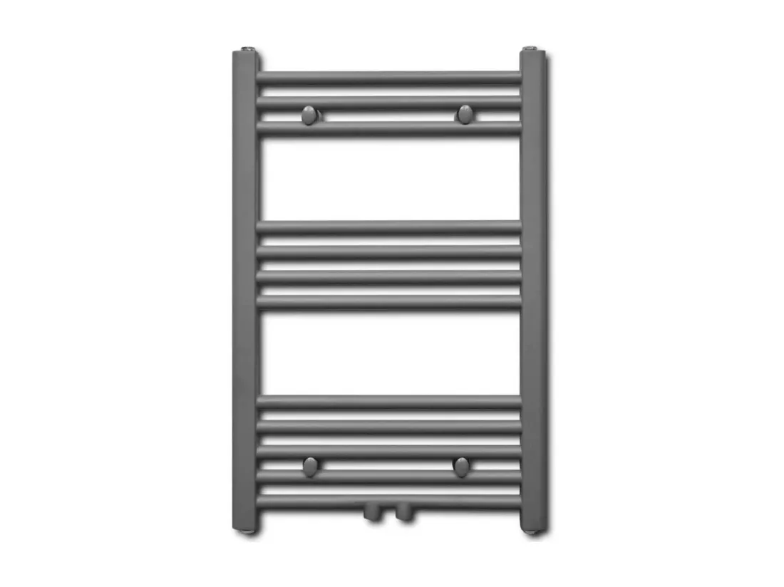 Sèche-serviettes eau chaude à rails droits gris 500x764 mm