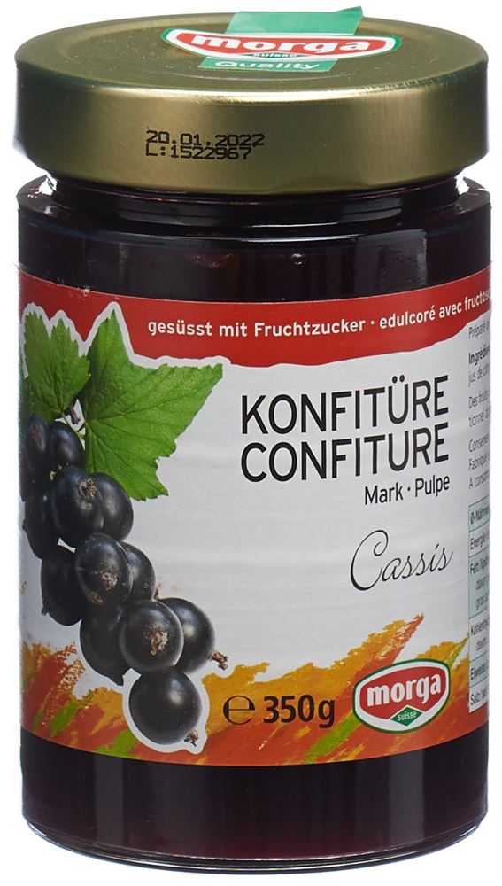 MORGA Konfitüre Cassismark mit Fruchtzucker 350 g