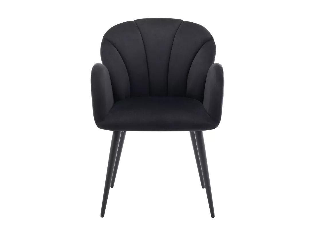 Lot de 2 chaises avec accoudoirs en velours et métal - Noir - LANSENA de Pascal Morabito