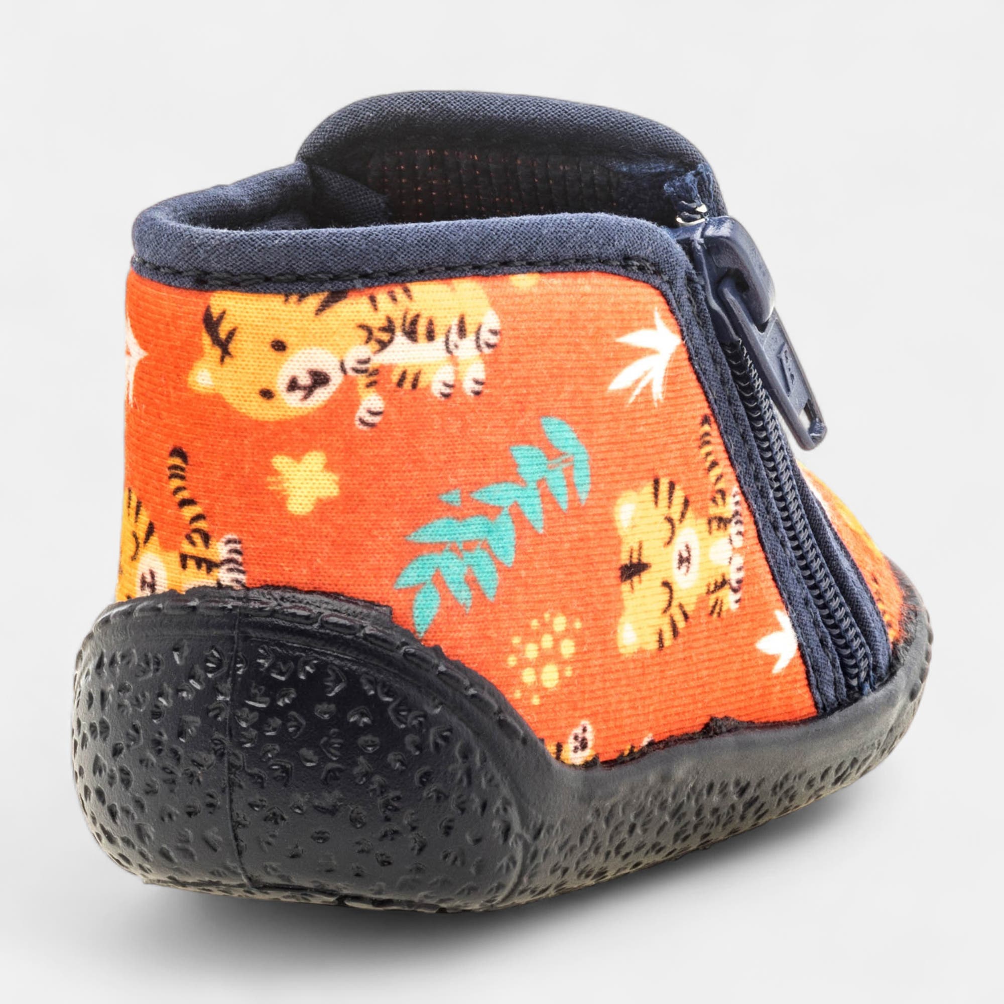 Pantoufles botillons zippés Bébé garçon orange