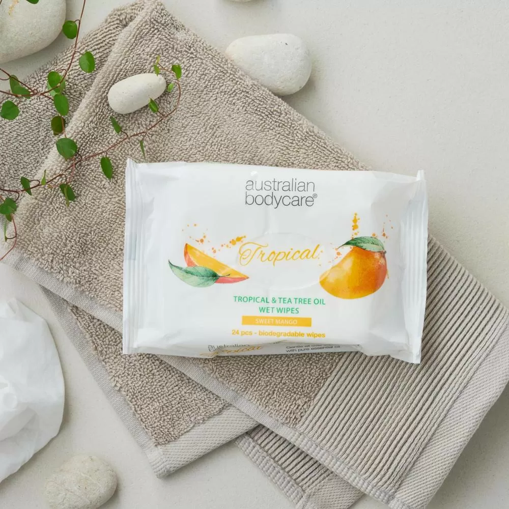 Australian Bodycare Tropical Wet Wipes - 24 stk.