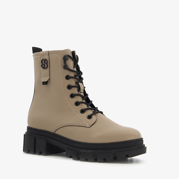 s. Oliver dames veterboots beige/taupe