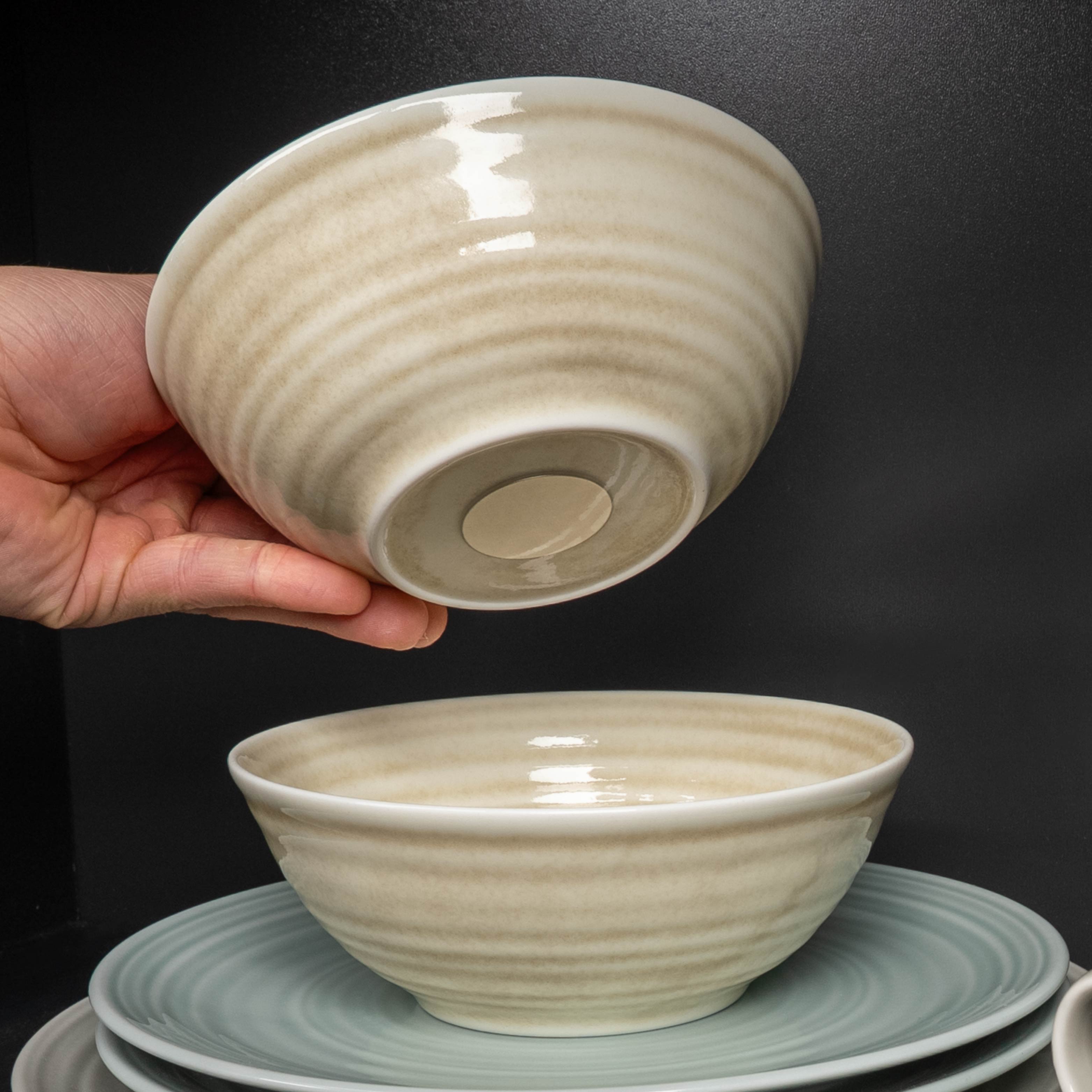 Silwy 16 cm set van 2 magnetisch porseleinen kommen - Sand