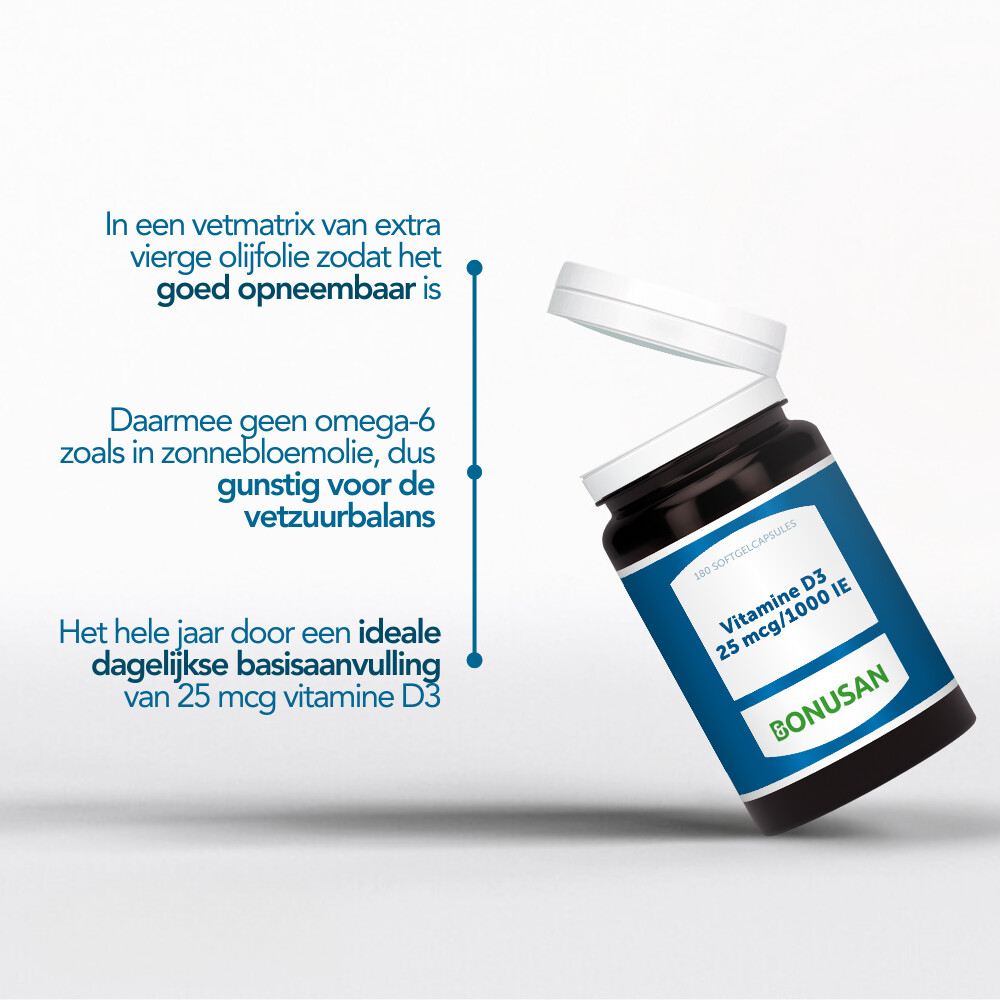 Bonusan Vitamine D3 25 mcg/1000 IE 180 softgels
