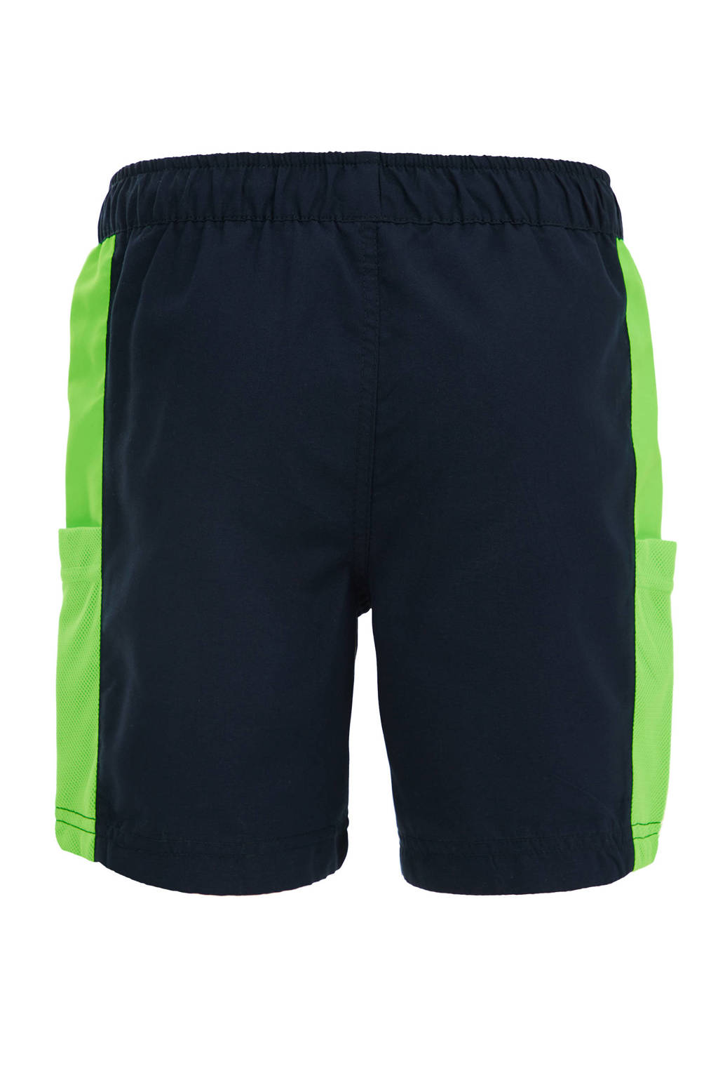 zwemshort donkerblauw/neon groen