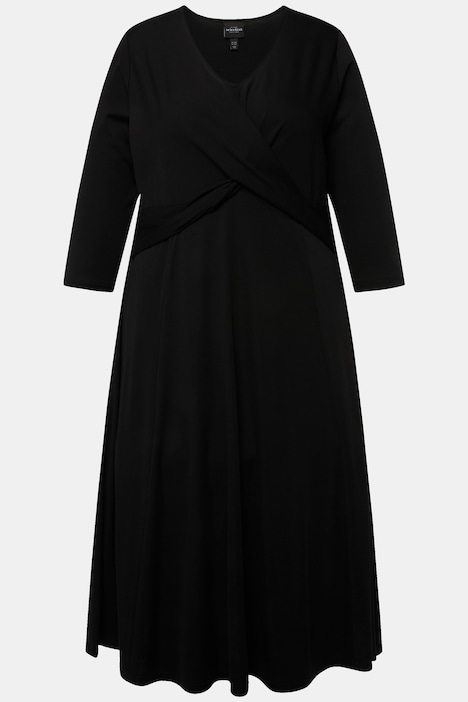 Jerseykleid, Drapierung, V-Ausschnitt, 3/4-Arm