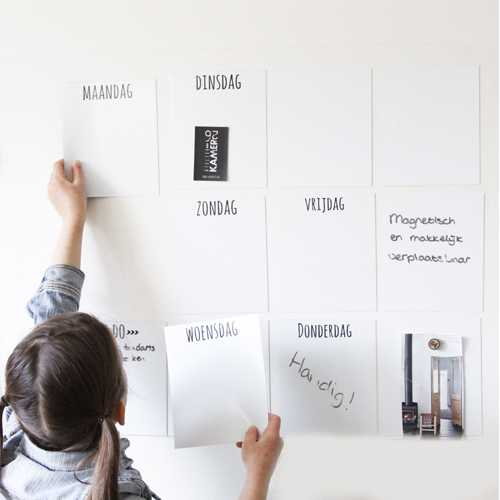 Magneetbord mat - krijtbord wit 60x100 cm