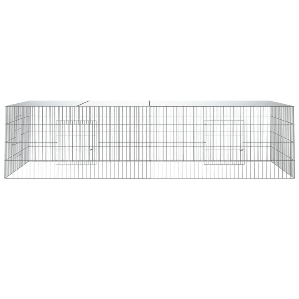 Cage à lapin 2 panneaux 220x110x55 cm fer galvanisé