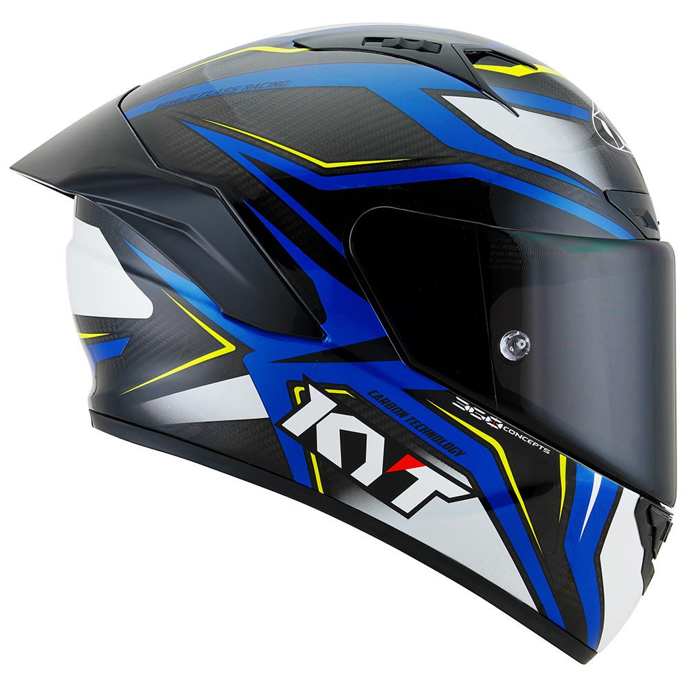 kyt - Casque NZ-Race Carbon Stride Noir / Bleu / Blanc
