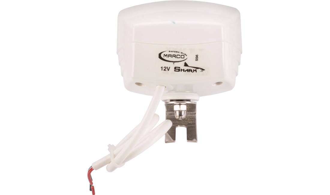 El-horn, enkelt, 12V, mini, hvid