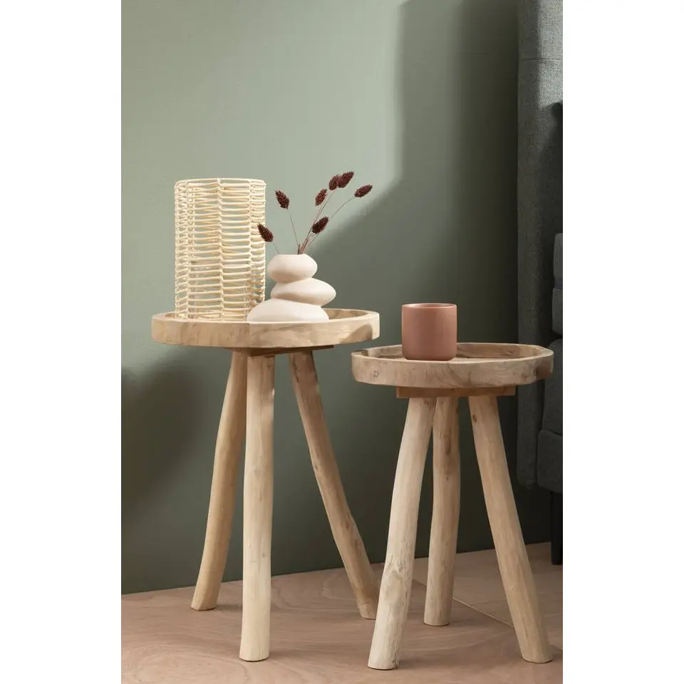 Bijzettafel Damon - naturel - 50xØ35 cm
