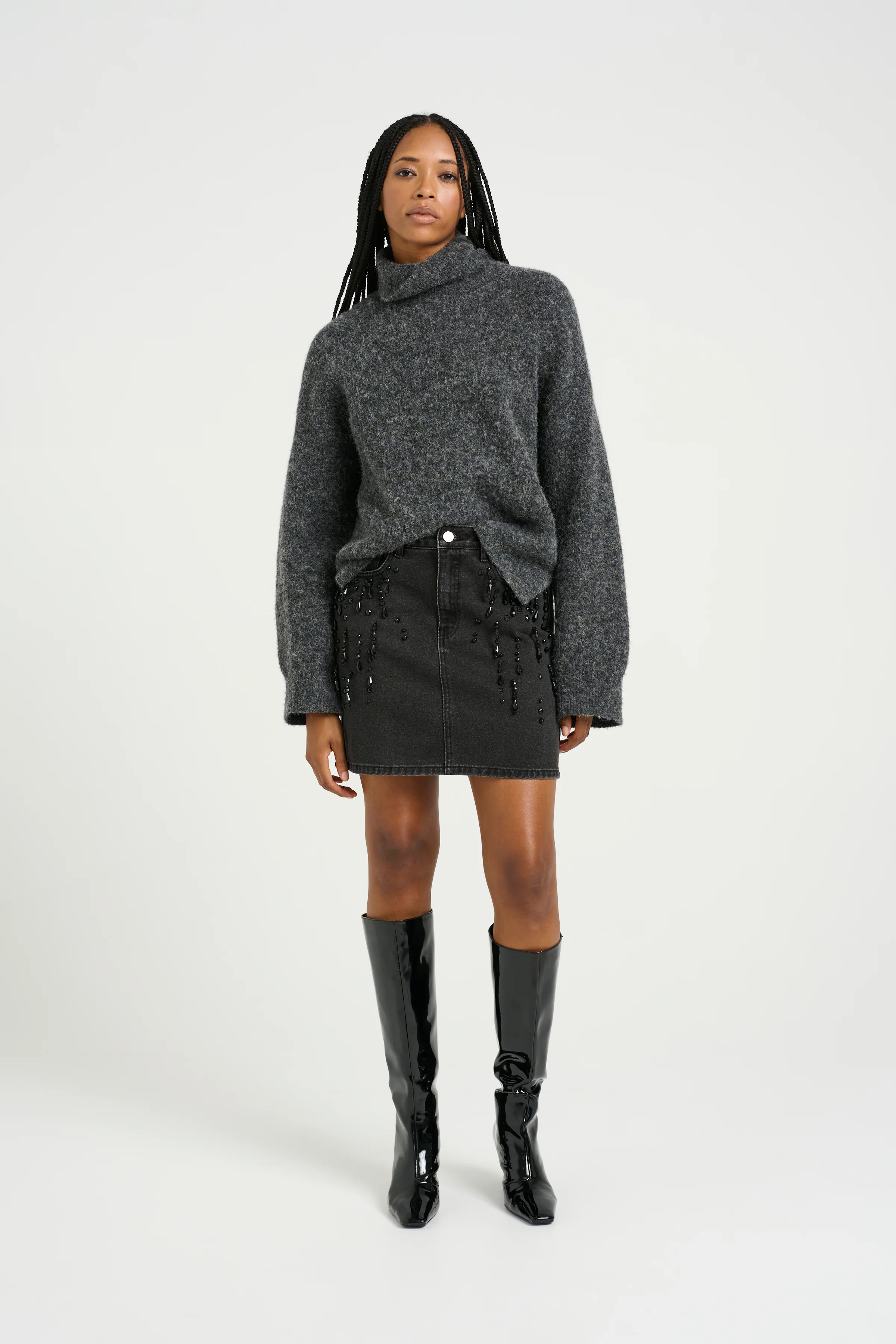 GESTUZ  SimilinaGZ nederdel - Dark Grey washed