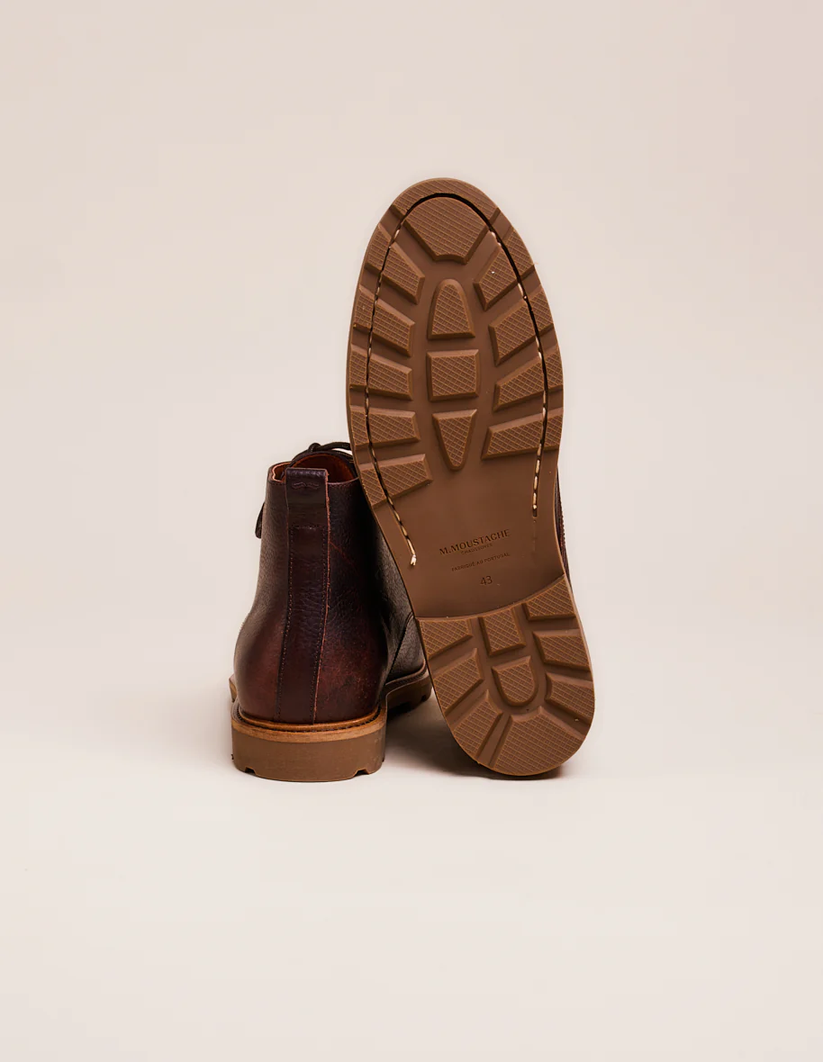 Bottines Eugène - Cuir pull-up grainé marron