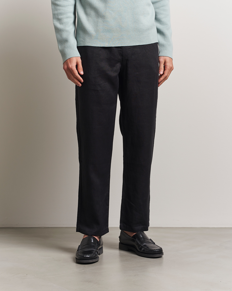 Samsøe Samsøe Jabari Linen Drawstring Trousers Black