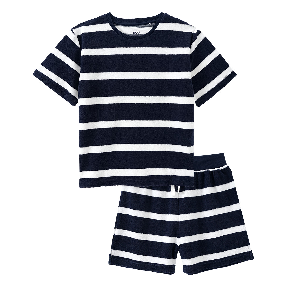Yigga Jungen Frottee-Shorty mit Streifen dunkelblau / weiss