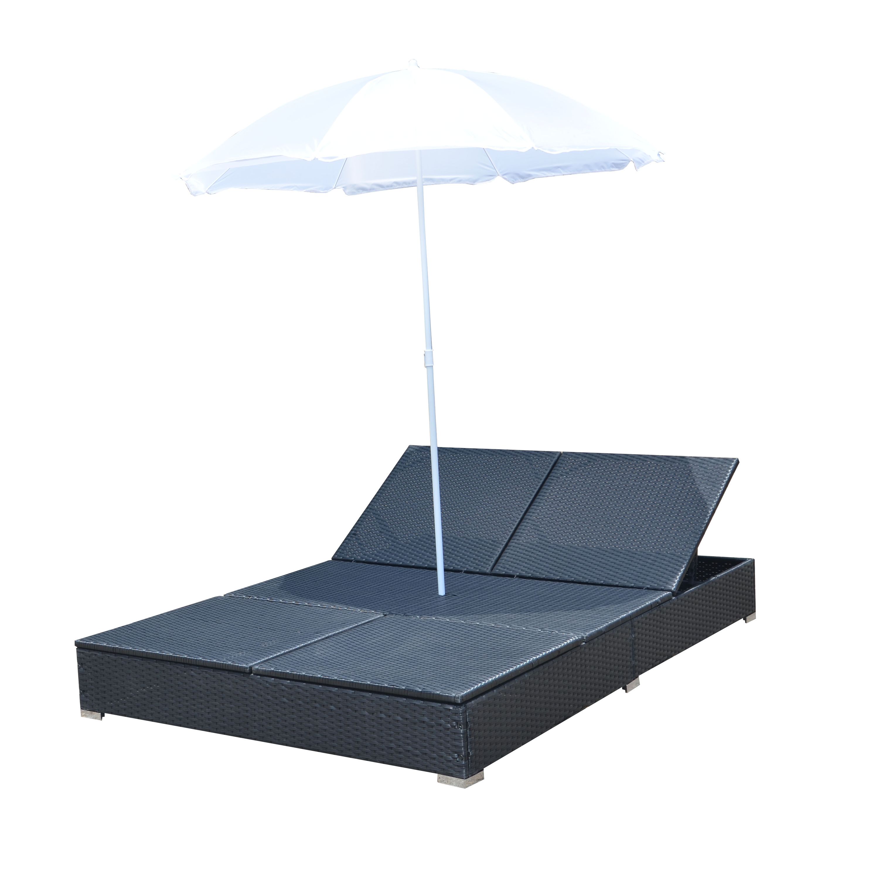 Sonnenbett Rattan JAMILIA schwarz