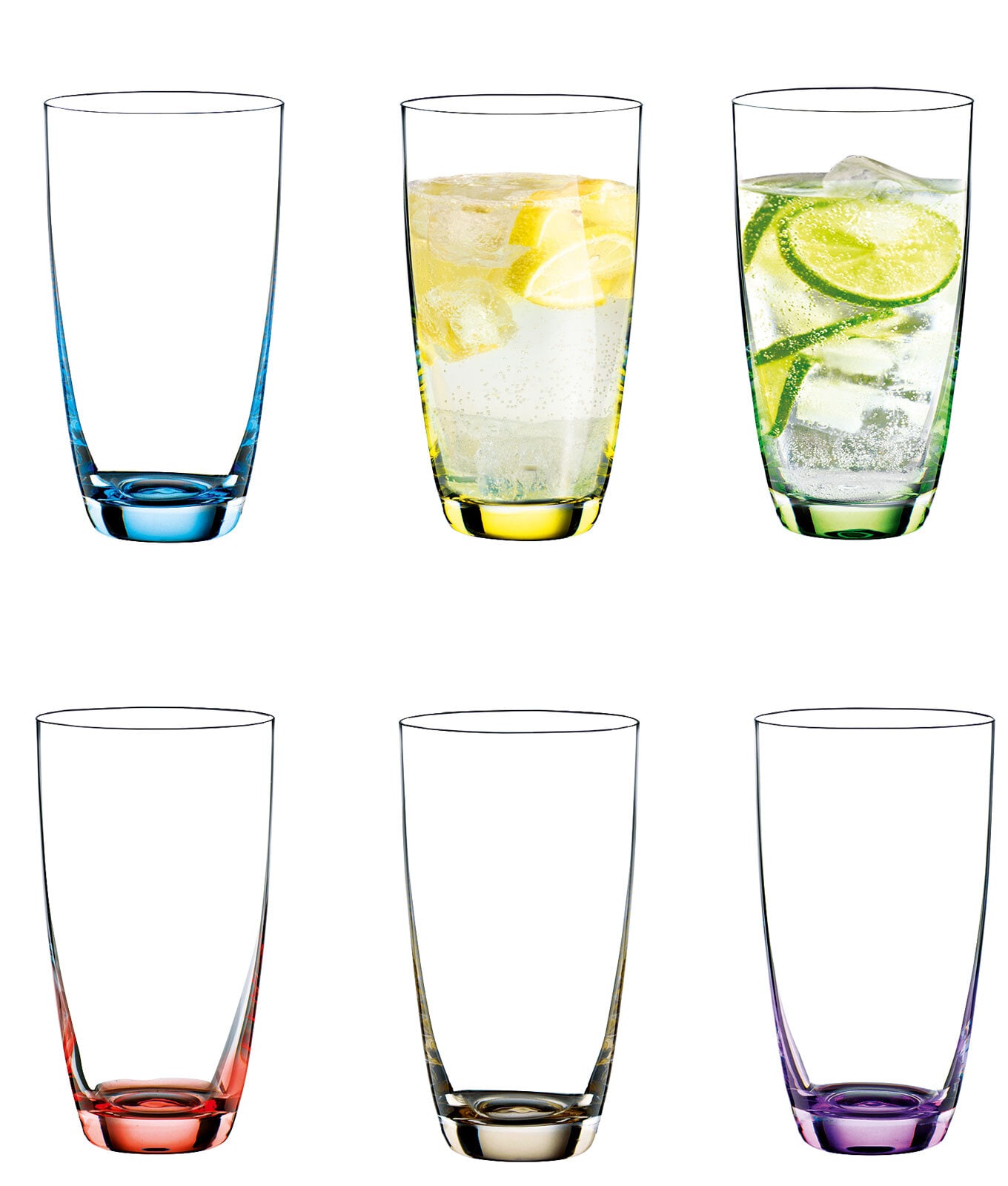 Longdrinkgläser Viva Colori 6er Set 350 ml mehrfarbig Kristallglas