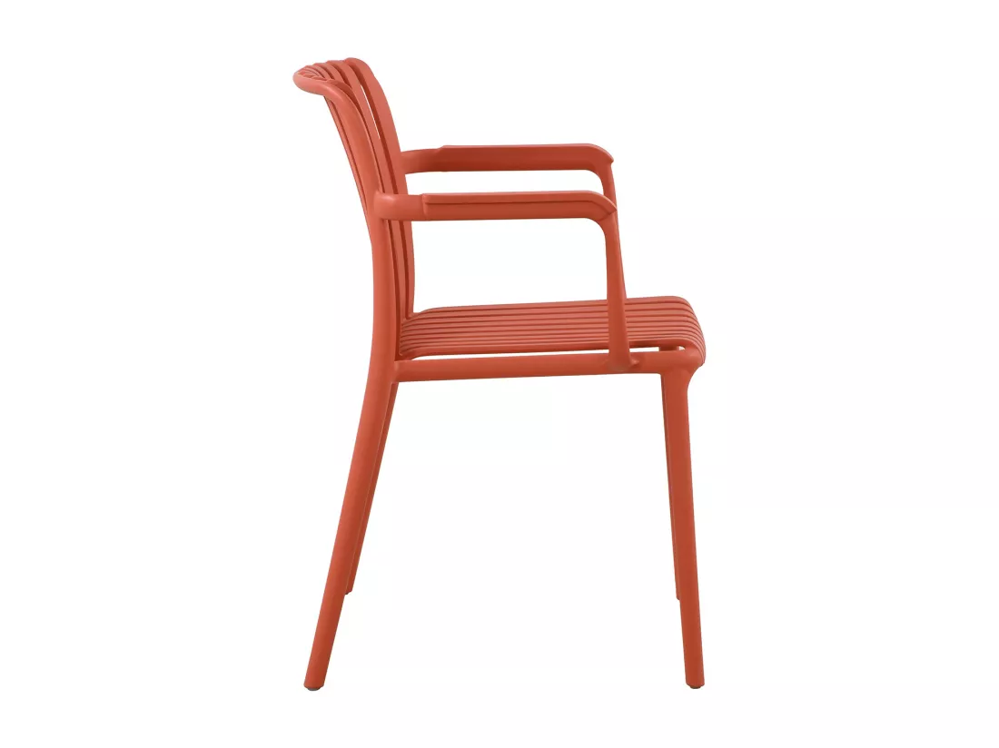 Lot de 2 fauteuils de jardin empilables en polypropylène - Rouge - SESEH de MYLIA