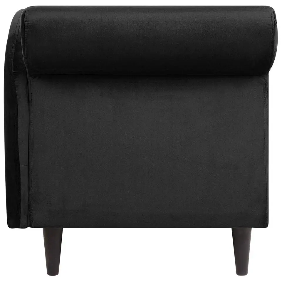 LUIRO - Chaise longue - Zwart - Linkerzijde - Fluweel