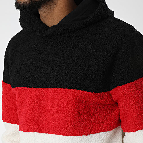 Sweat Capuche Fourrure F22214 Blanc Noir Rouge