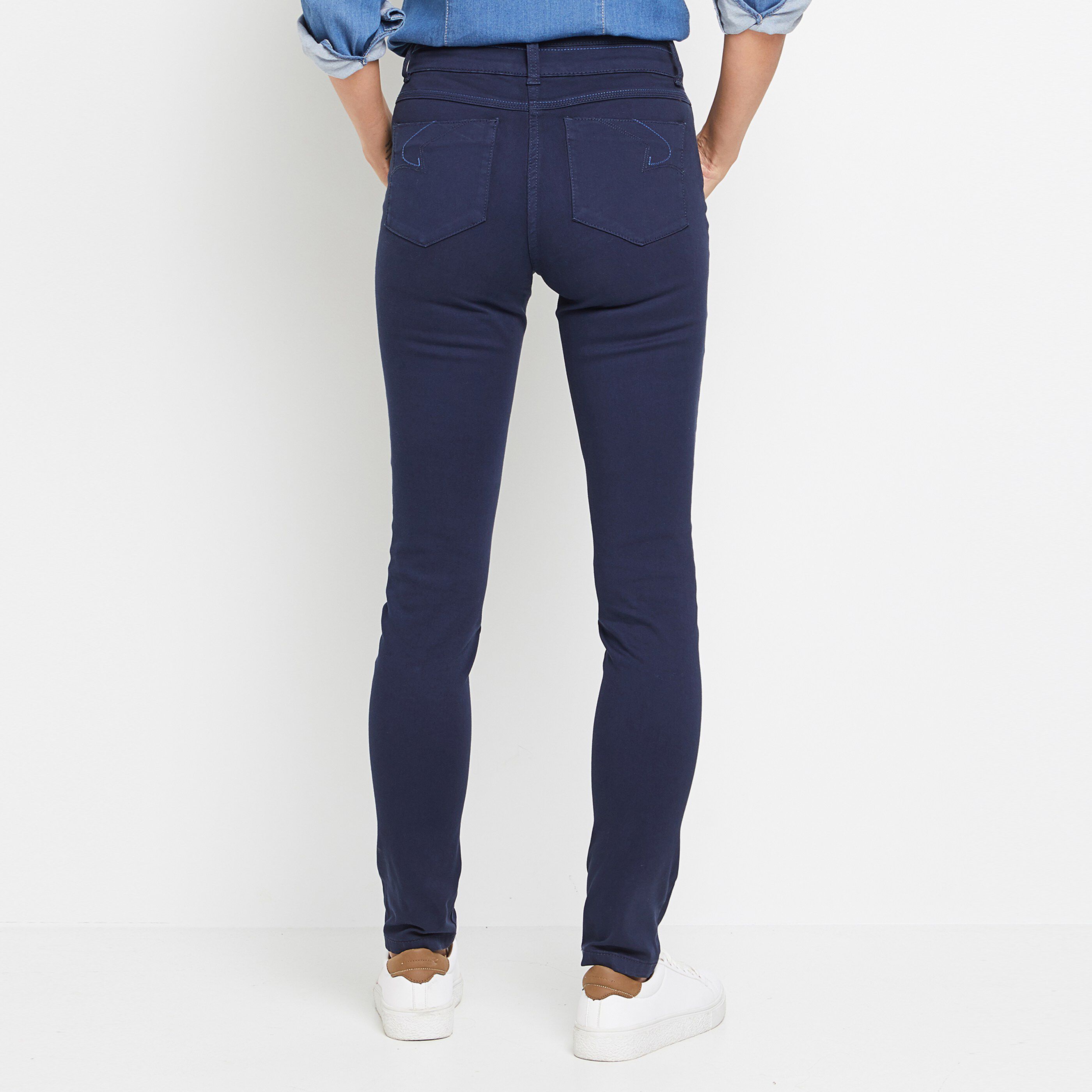 Jean slim taille haute BOSTON femme - MARINE