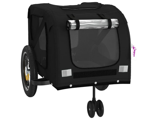 VIDAXL - Remorque de vélo pour chien noir tissu oxford et fer