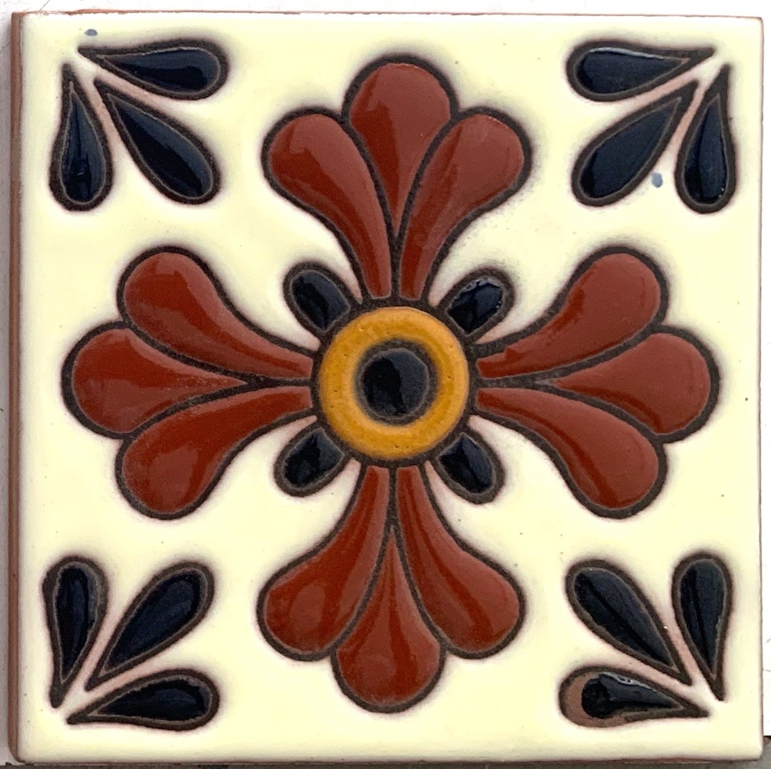 Reliefkachel 'Pueblo', multicolor, T 10 cm, B 10 cm, H 0,5 cm von fischer's lagerhaus