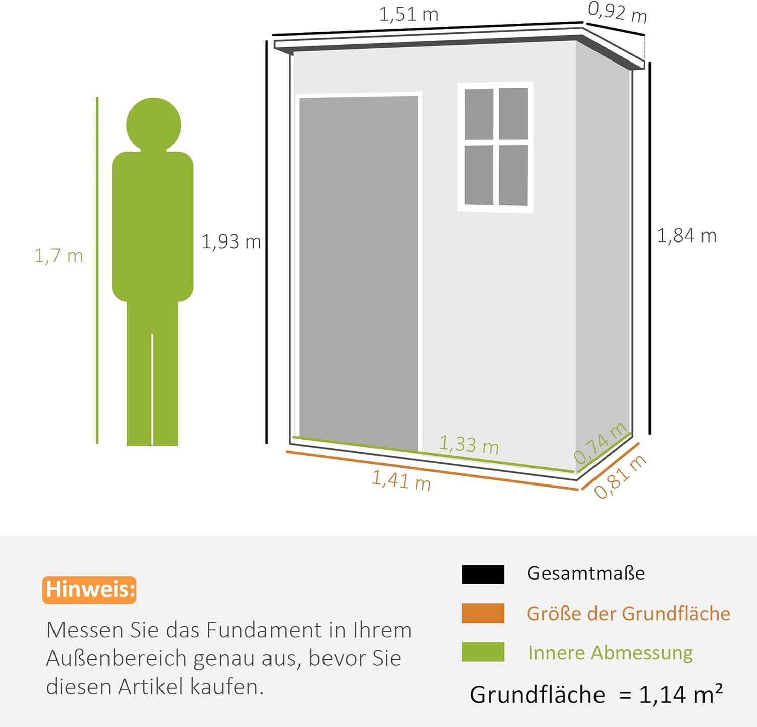 Outsunny Gerätehaus Kunststoff 1,14m² 151 x 92 x 193cm Geräteschuppen mit Pultdach Boden Fenster Abschließbarer Tür wetterfest Gartenhaus Outdoor Garten Schuppen für Hinterhof Grau