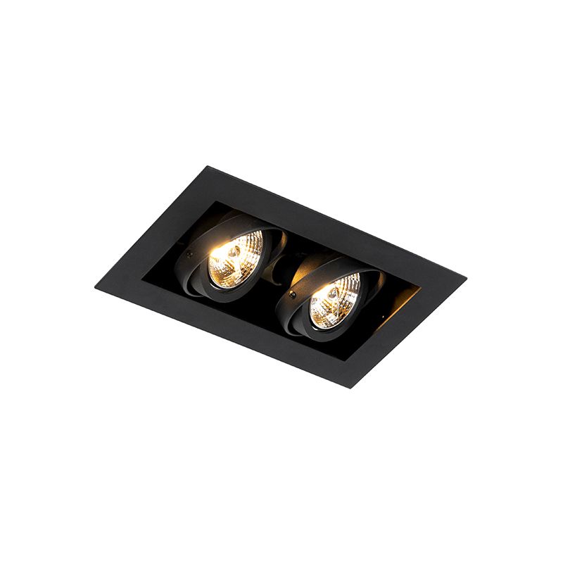 Set van 6 Moderne inbouwspot zwart 2-lichts verstelbaar - Oneon 70