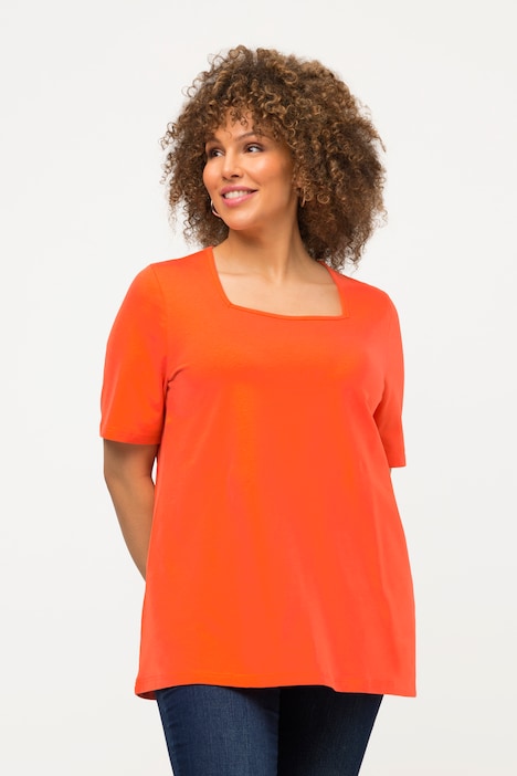 T-Shirt, A-Linie, Carree-Ausschnitt, Halbarm