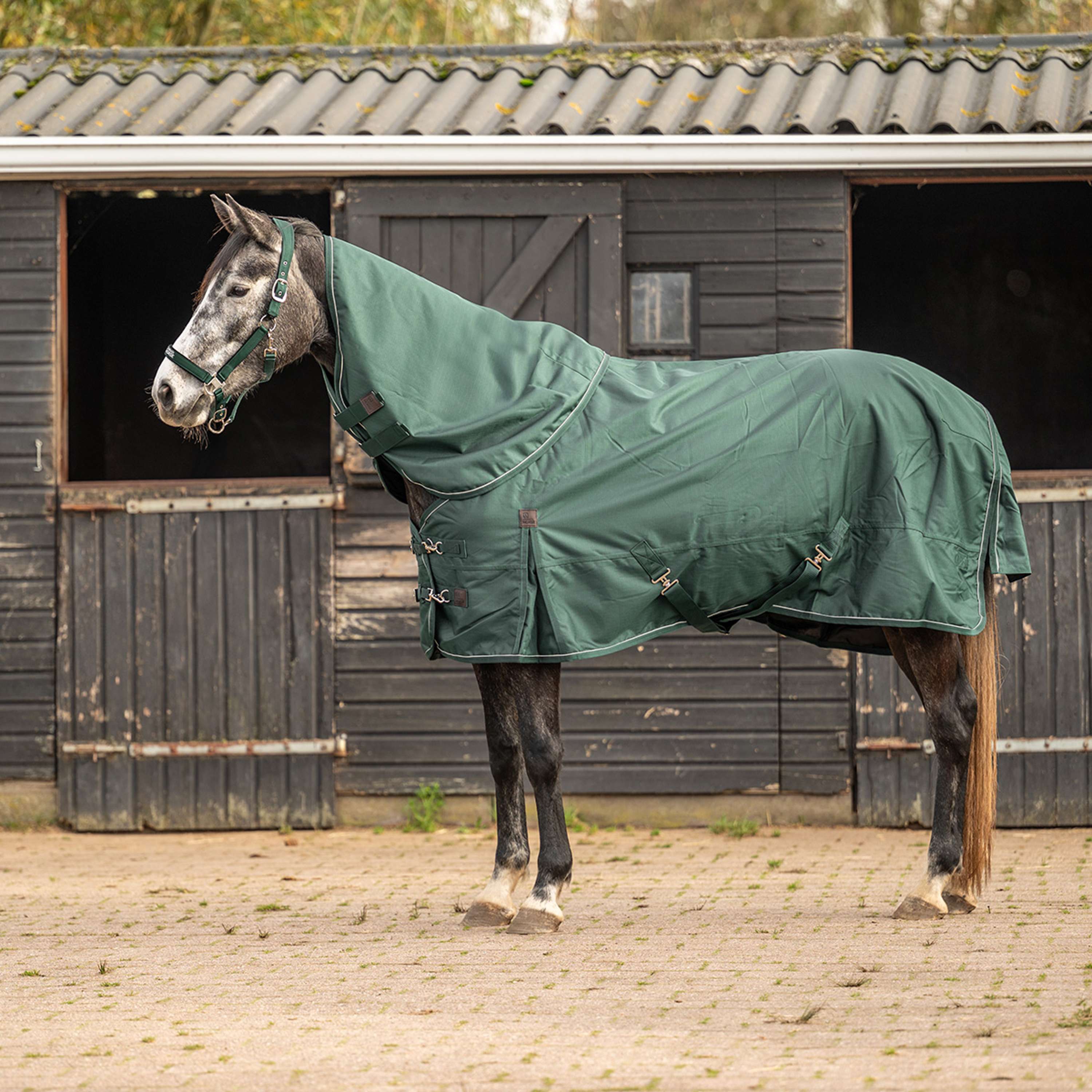 Agradi Horse Halsstuk 1200D 200gr Reflecterende Bies Groen