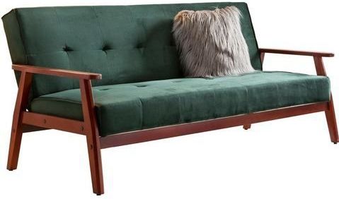 Slaapbank - Eucalyptus - Stof - Fluwelen Optica - Met Armleuningen