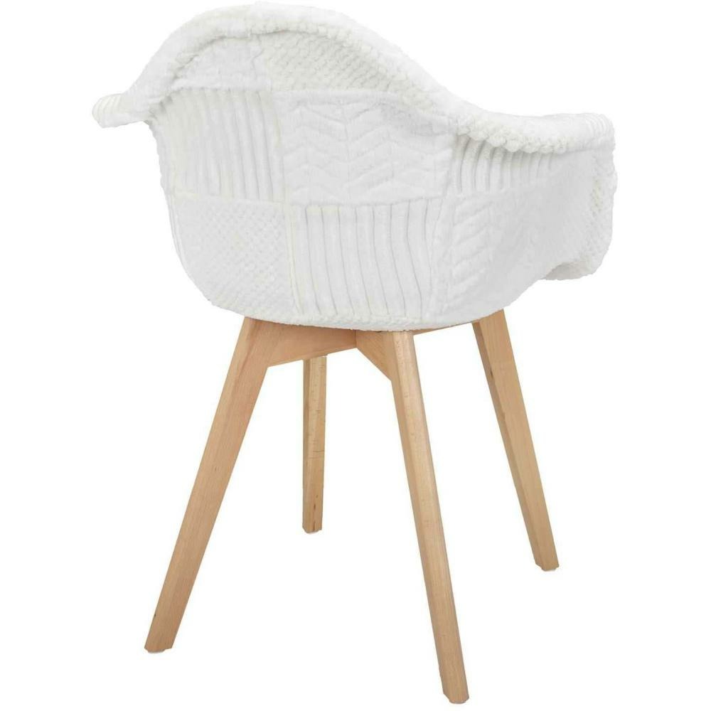Fauteuil scandinave patchwork blanc