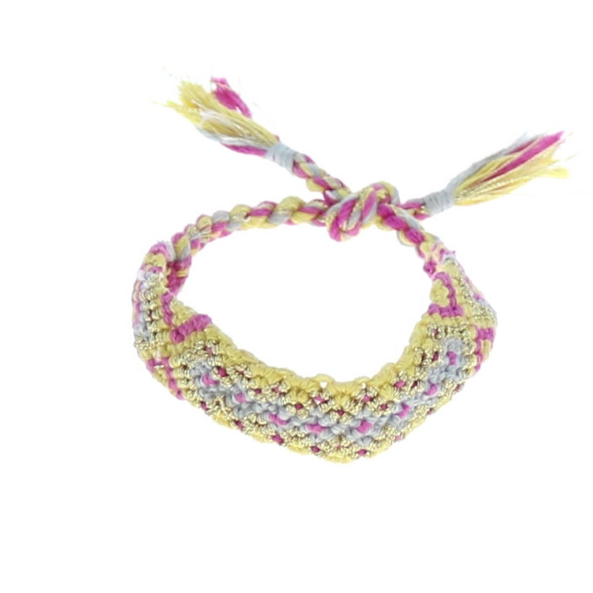 Bracelet brésilien jaune et rose Roodoudou