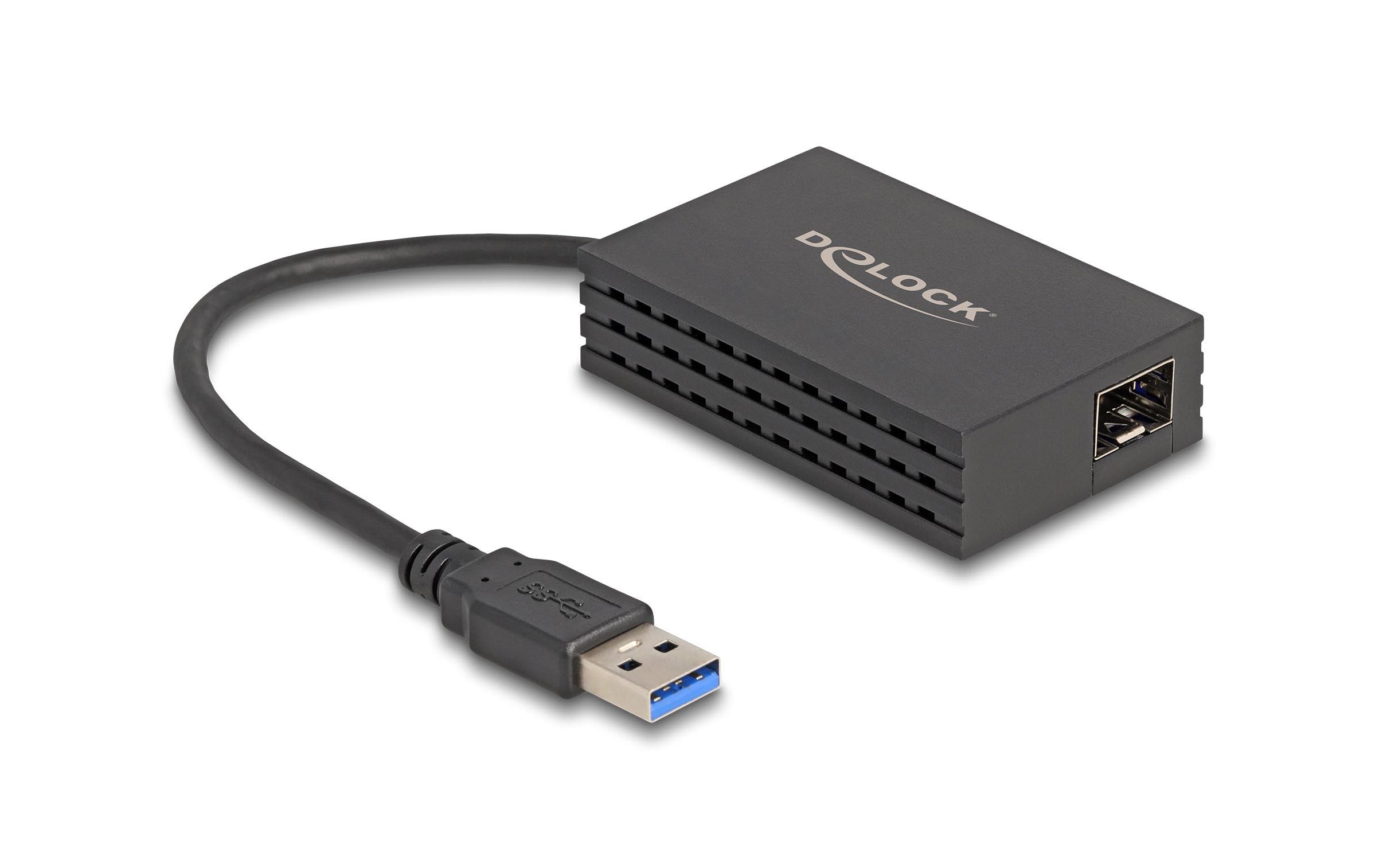 Netzwerk-Adapter USB-A – SFP 1Gbps Schwarz<br>Delock USB Typ-A Adapter zu 1 x SFP Gigabit LAN