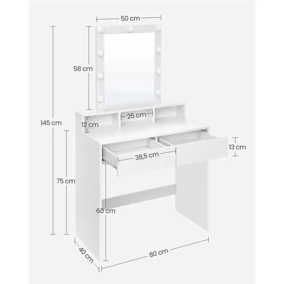 CALICOSY - Kaptafel - Wit - 145x80x40 cm