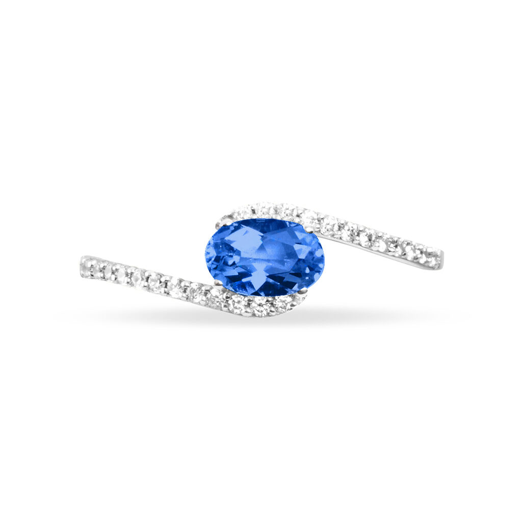 Bague Loriane Or Blanc Saphir Et Diamant