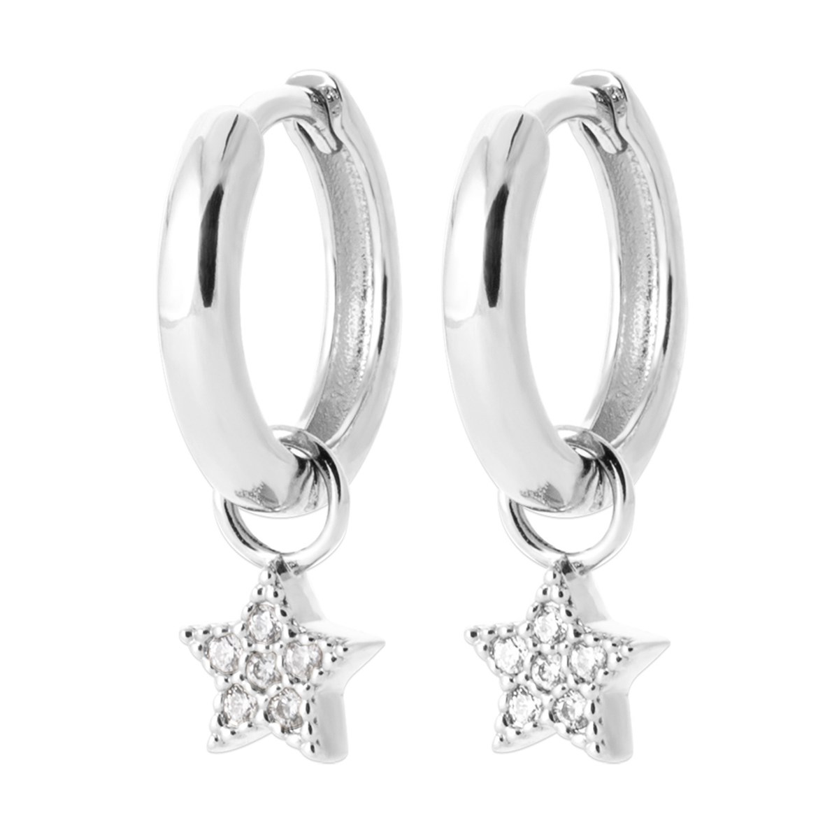 Créoles Brillaxis argent et pampille étoile