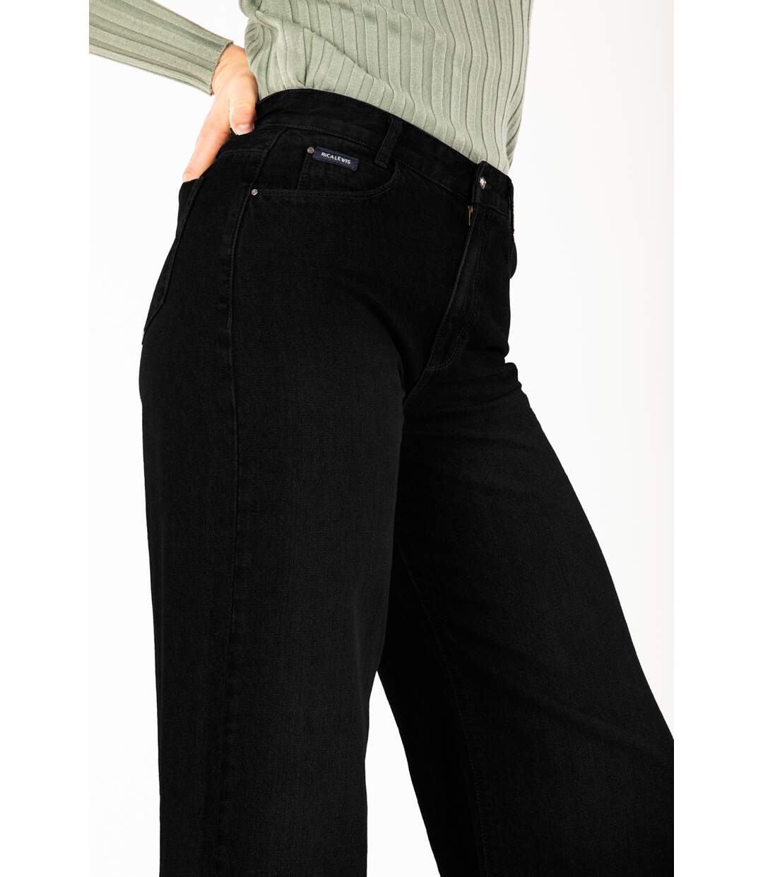 Jeans ample longueur chevilles DORY NOIR