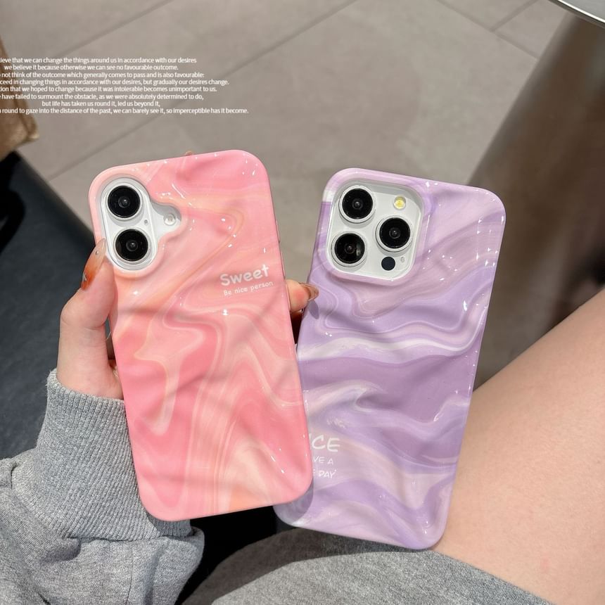 Vachie - Telefoonhoesje met rimpelprint - iPhone 16 Pro Max / 16 Pro / 16 Plus / 16 / 15 Pro Max / 15 Pro / 15 Plus / 15 / 14 Pro Max / 14 Pro / 14 Plus / 14 / 13 Pro Max / 13 Pro / 13 / 13 Mini