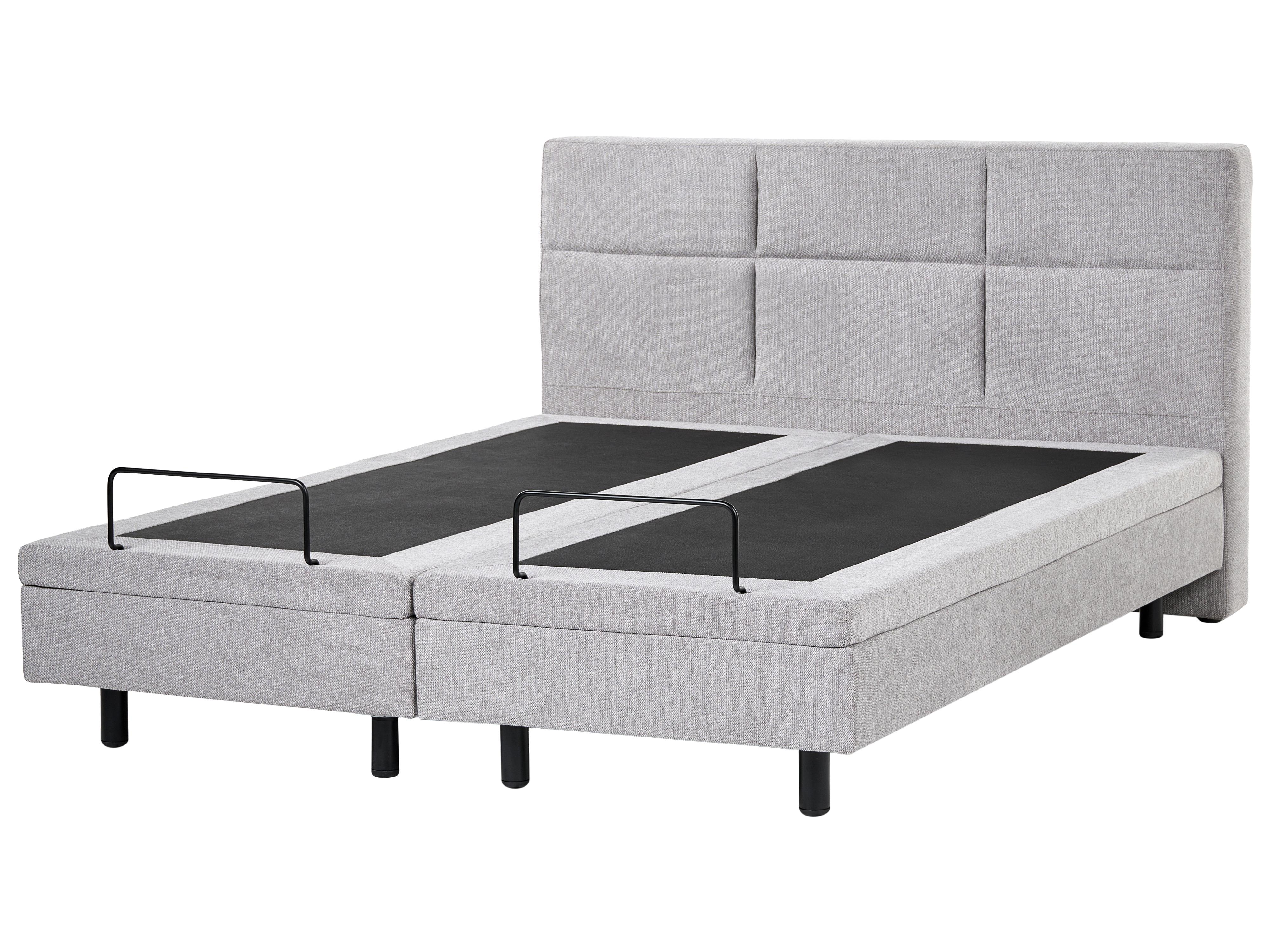 Verstelbaar bed Stof VICEROY 180 x 200 cm Lichtgrijs