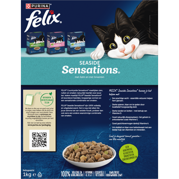 Felix Seaside Sensations met Zalm en met Groenten, Droog Kattenvoer 1 KG